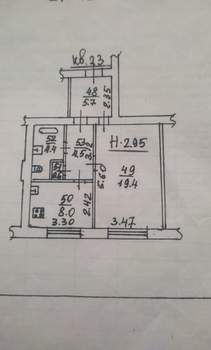 1-к квартира, вторичка, 43м2, 3/4 этаж