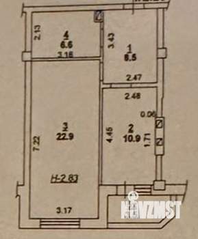 1-к квартира, вторичка, 50м2, 5/5 этаж