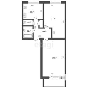 2-к квартира, вторичка, 54м2, 3/4 этаж