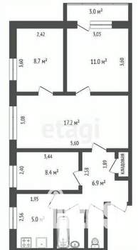 4-к квартира, вторичка, 62м2, 4/5 этаж