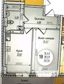 1-к квартира, вторичка, 41м2, 22/24 этаж