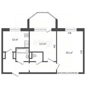 2-к квартира, вторичка, 55м2, 3/10 этаж
