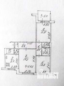 3-к квартира, вторичка, 63м2, 2/9 этаж