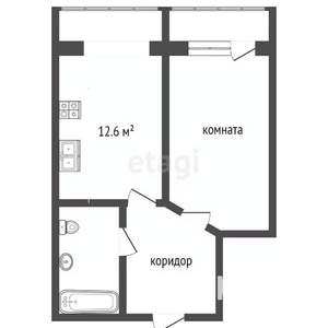 1-к квартира, вторичка, 40м2, 7/12 этаж