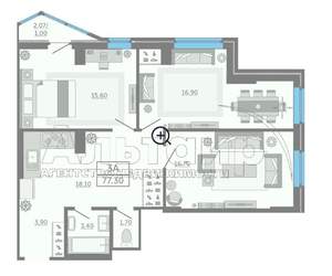 3-к квартира, вторичка, 77м2, 18/24 этаж