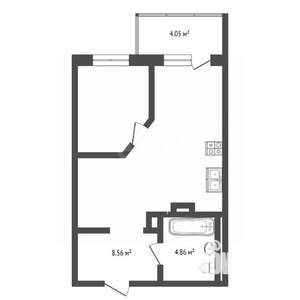 1-к квартира, вторичка, 42м2, 7/24 этаж