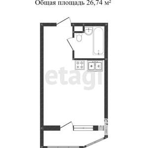 Студия квартира, вторичка, 26м2, 16/17 этаж