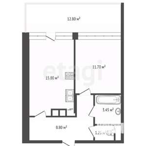 1-к квартира, вторичка, 45м2, 4/10 этаж