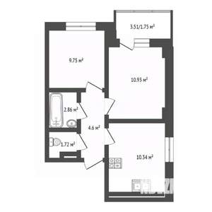 2-к квартира, вторичка, 43м2, 20/20 этаж