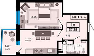 1-к квартира, вторичка, 37м2, 18/19 этаж