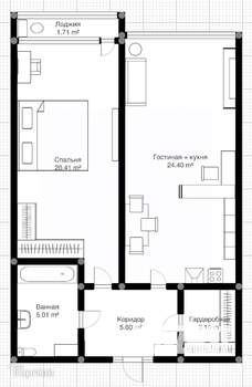 2-к квартира, вторичка, 60м2, 9/20 этаж