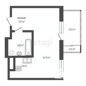 Студия квартира, вторичка, 25м2, 6/31 этаж