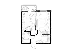 1-к квартира, вторичка, 37м2, 13/25 этаж