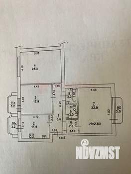 3-к квартира, вторичка, 93м2, 4/5 этаж