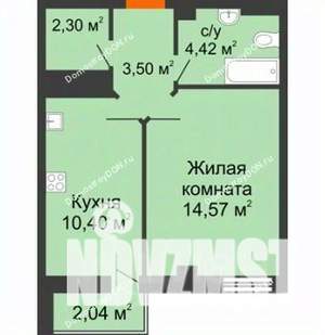 1-к квартира, вторичка, 37м2, 16/25 этаж