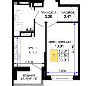 1-к квартира, вторичка, 34м2, 24/25 этаж