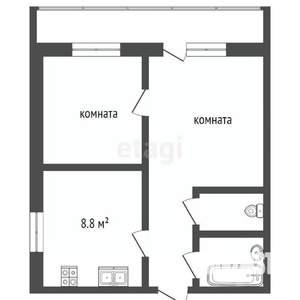 2-к квартира, вторичка, 57м2, 9/10 этаж