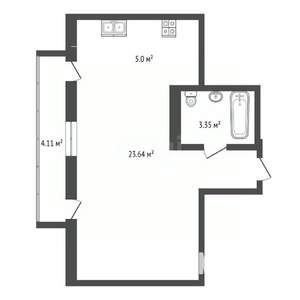Студия квартира, вторичка, 35м2, 3/10 этаж