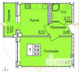 1-к квартира, вторичка, 39м2, 4/7 этаж