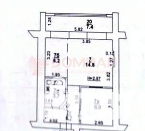 1-к квартира, вторичка, 46м2, 1/10 этаж