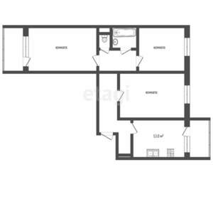 3-к квартира, вторичка, 68м2, 2/18 этаж