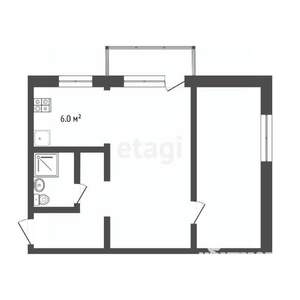 2-к квартира, вторичка, 44м2, 2/2 этаж