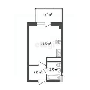Студия квартира, вторичка, 22м2, 20/25 этаж