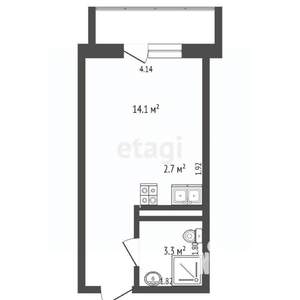 Студия квартира, вторичка, 21м2, 19/24 этаж