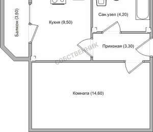 1-к квартира, вторичка, 35м2, 1/5 этаж