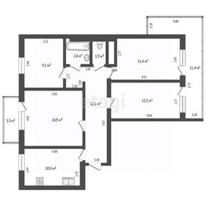 4-к квартира, вторичка, 80м2, 6/10 этаж