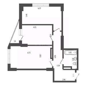 2-к квартира, вторичка, 56м2, 16/25 этаж