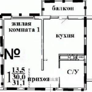 1-к квартира, вторичка, 31м2, 10/10 этаж