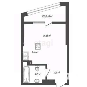 Студия квартира, вторичка, 33м2, 9/27 этаж