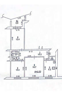 3-к квартира, вторичка, 67м2, 9/10 этаж