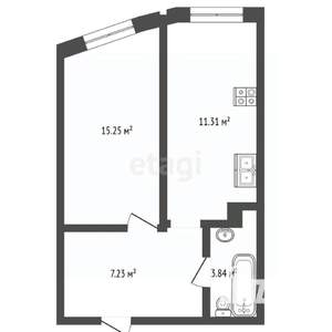 1-к квартира, вторичка, 39м2, 4/25 этаж