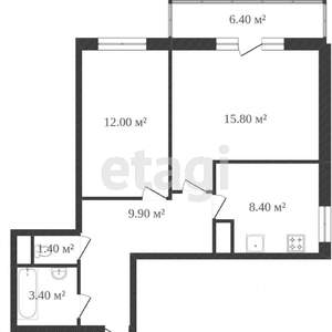 2-к квартира, вторичка, 56м2, 4/18 этаж