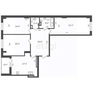 3-к квартира, вторичка, 105м2, 2/10 этаж