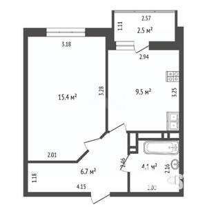 1-к квартира, вторичка, 36м2, 20/22 этаж