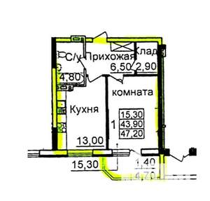2-к квартира, вторичка, 43м2, 5/10 этаж