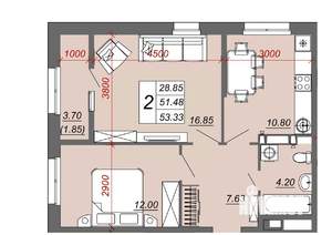 2-к квартира, вторичка, 62м2, 20/20 этаж