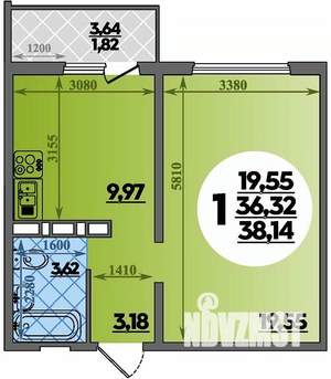 1-к квартира, вторичка, 38м2, 4/17 этаж