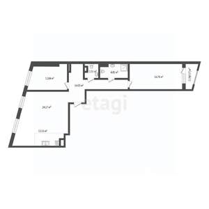 3-к квартира, вторичка, 87м2, 9/25 этаж