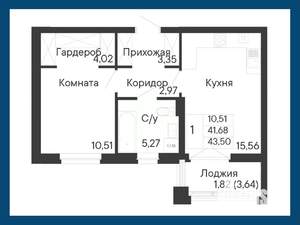 1-к квартира, вторичка, 44м2, 3/8 этаж