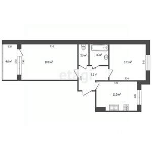 2-к квартира, вторичка, 55м2, 4/11 этаж