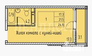 Студия квартира, вторичка, 23м2, 9/9 этаж