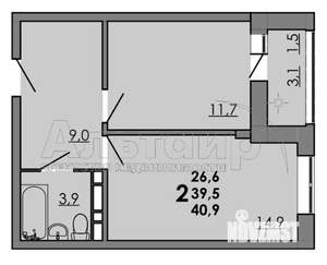 2-к квартира, вторичка, 42м2, 4/16 этаж
