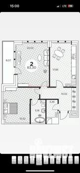 3-к квартира, вторичка, 83м2, 8/20 этаж