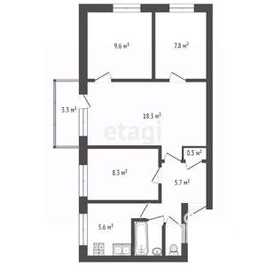 4-к квартира, вторичка, 61м2, 4/5 этаж