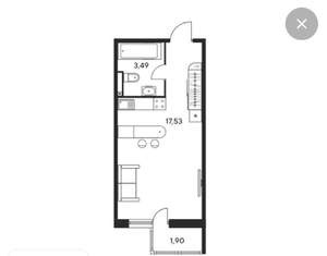 Студия квартира, вторичка, 22м2, 3/26 этаж