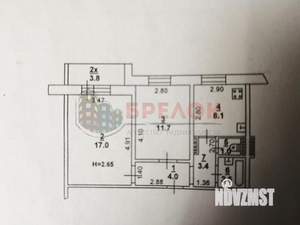 2-к квартира, вторичка, 52м2, 3/9 этаж